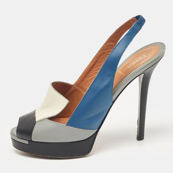 Fendi Multicolor Leather Platform Slingback Sandals Size 39,New Products : American Fashion Style Bags On Sale